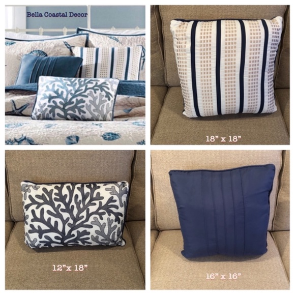 Blue Beach Accent Pillow Collection NWOT - Picture 5 of 5